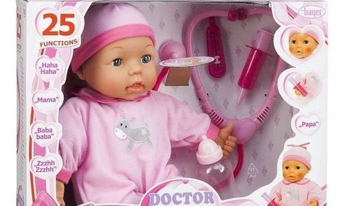 Кукла бебе с лекарски комплект Bayer Doctor Set 