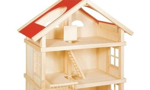 Дървена къща за кукли на 3 етажа Goki Doll's House