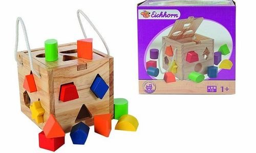 Дървенa игра с цветни форми за сортиране Eichhorn 