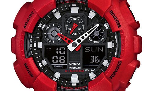 Часовник Casio G-Shock GA100B-4A Red Watch Аналого