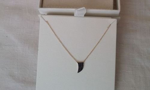 Златно колие с черни диаманти Stella & Dot Diamond