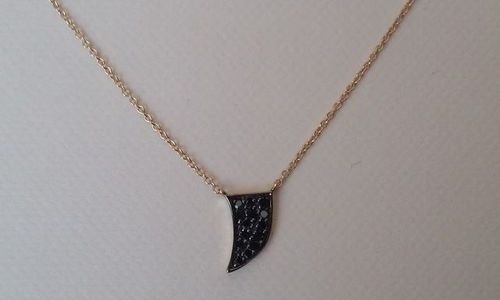 Златно колие с черни диаманти Stella & Dot Diamond