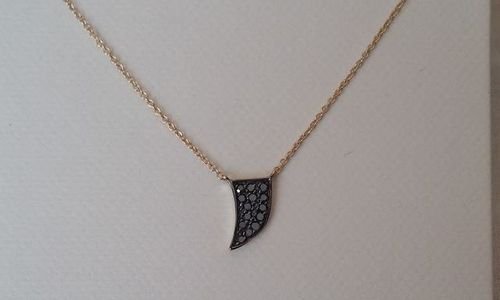 Златно колие с черни диаманти Stella & Dot Diamond