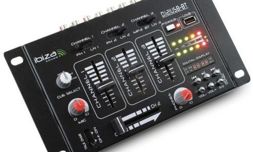 Компактен миксер Ibiza DJ21USB-BT mixer DJ стерео 
