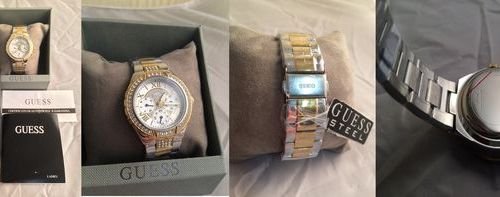 Дамски часовник Guess W0111L5 аналогов златен среб