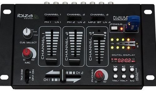 Компактен миксер Ibiza DJ21USB-BT mixer DJ стерео 