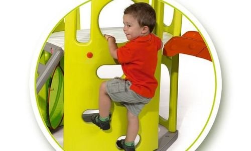 Занимателен център с пързалка, кула и тунел Smoby 
