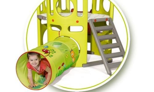 Занимателен център с пързалка, кула и тунел Smoby 