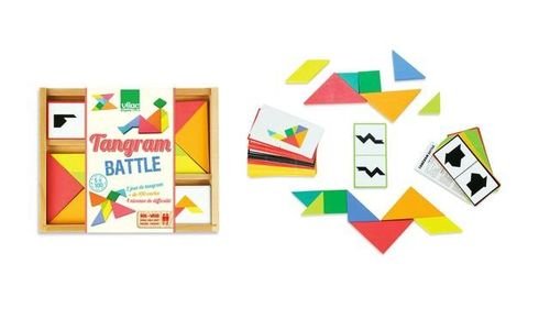 Дървена игра Танграм Vilac Tangram Battle за двама