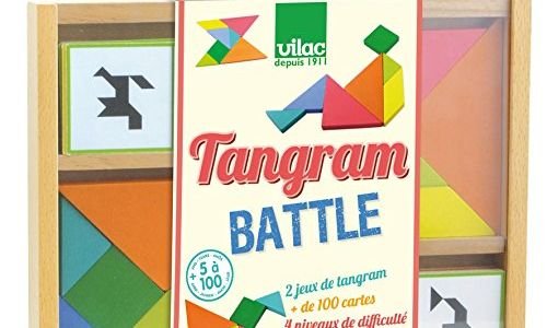 Дървена игра Танграм Vilac Tangram Battle за двама