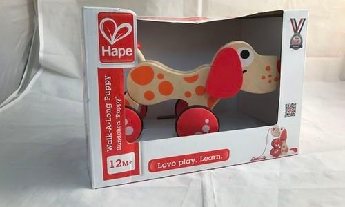 Детска дървена играчка за дърпане Куче Hape E0347 