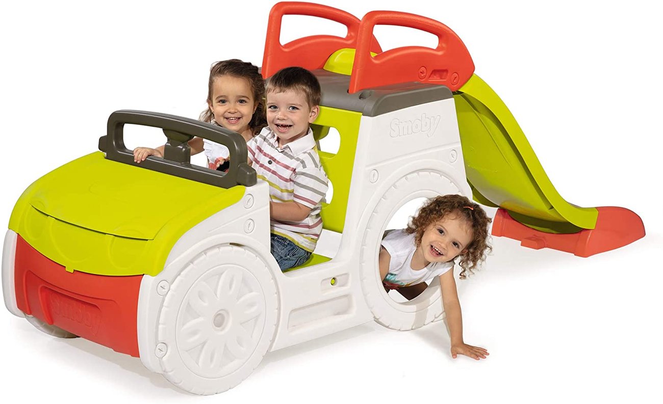 Детски Център Кола с Пързалка и Пясъчник Smoby 840205 градинска пързалка