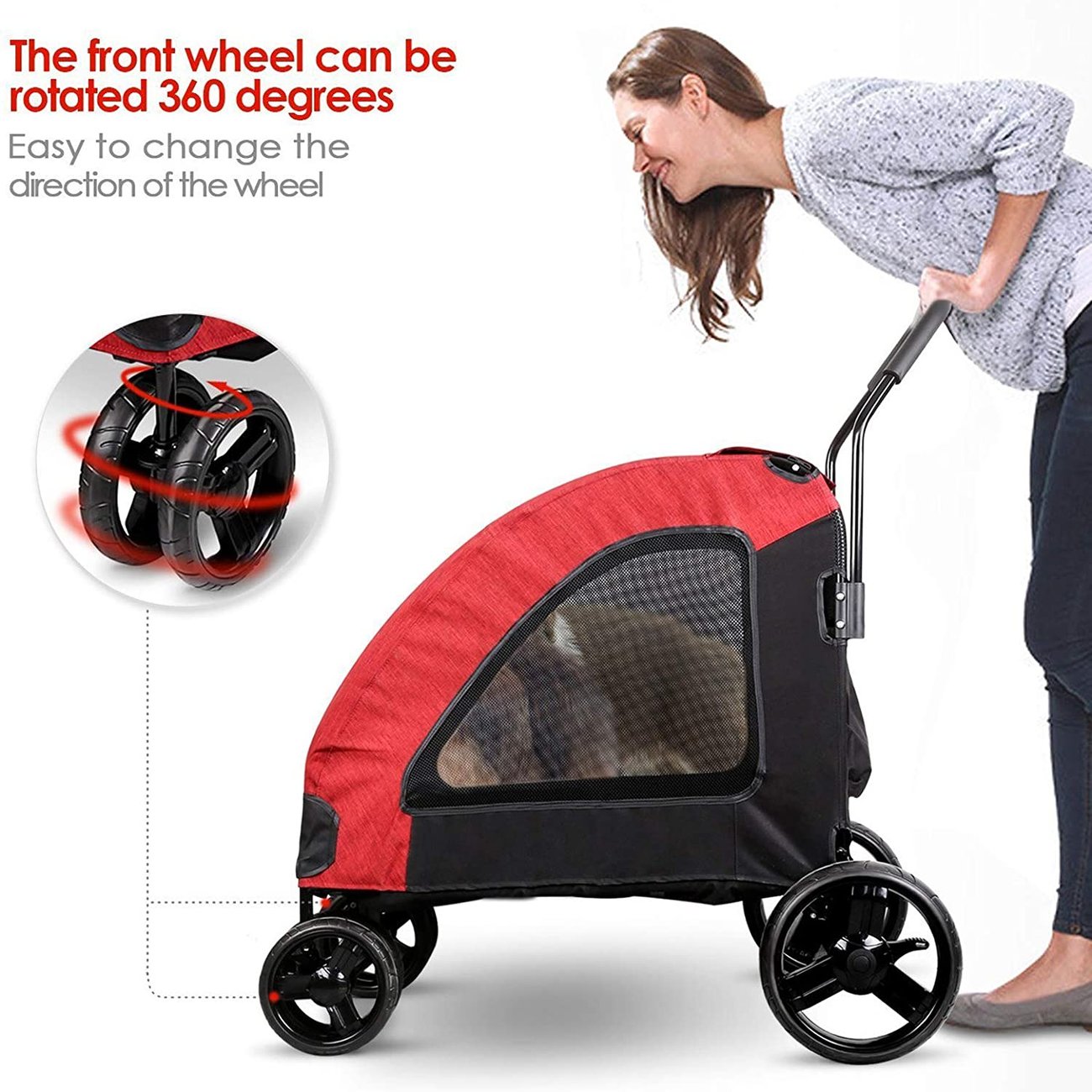 Транспортна количка за домашен любимец Amzdeal Pet Stroller Ремарке