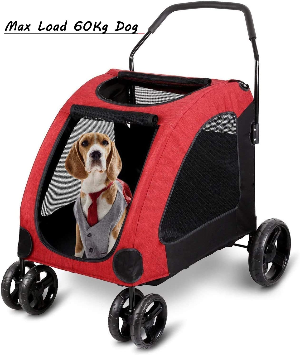 Транспортна количка за домашен любимец Amzdeal Pet Stroller Ремарке транспортна количка за кучета котки 