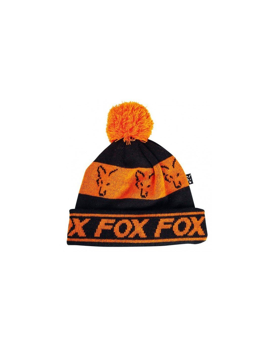 Fox Black & Orange Lined Bobble зимна шапка