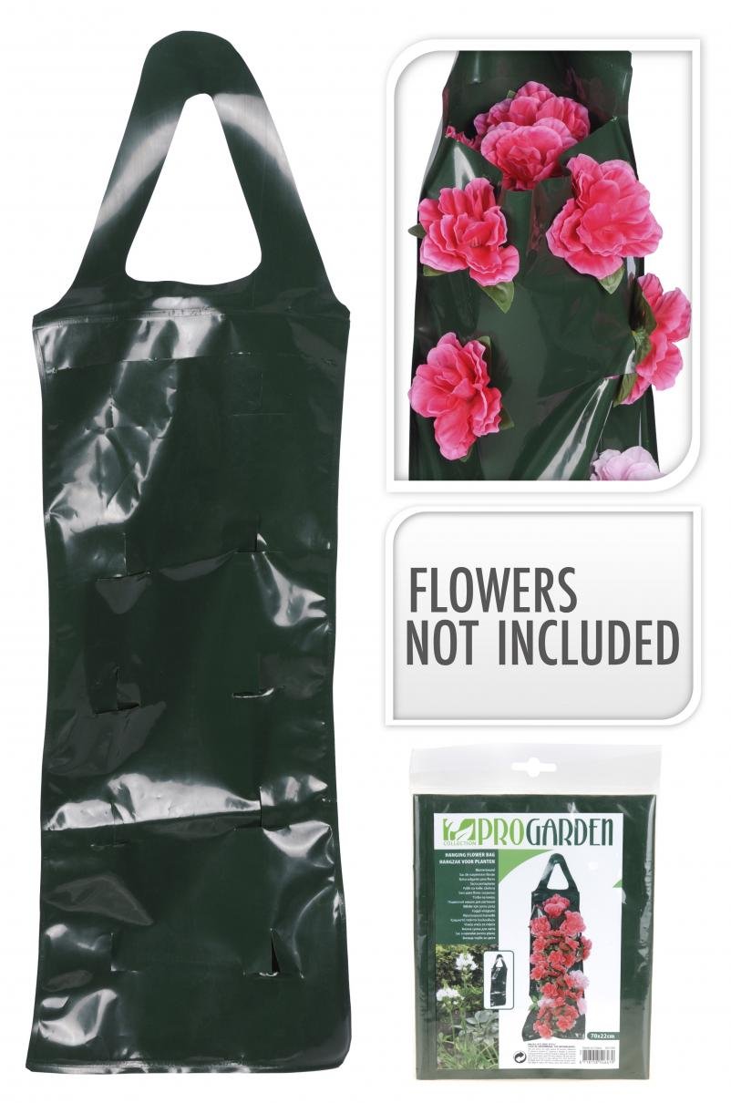 Висяща торба за засаждане цветя 70х22 см, полиестер