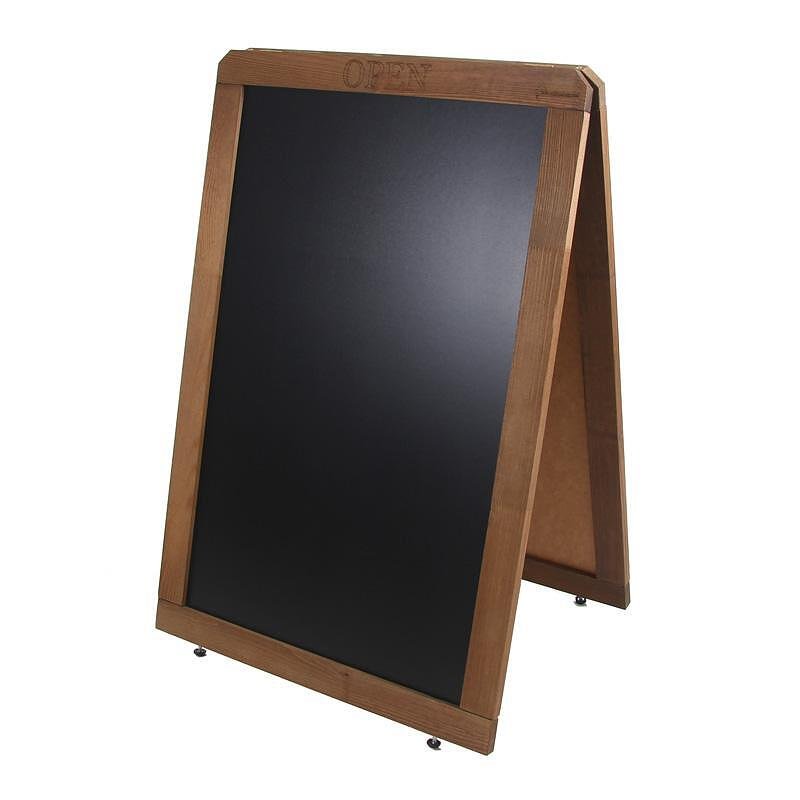 Двустранeн дървен дисплей за клиенти OPEN 89 x 59 см тъмно кафяво 3671