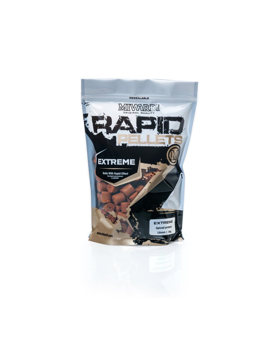 Mivardi Rapid pellets Extreme - Spiced protein 1kg 16mm люти пелети с дупка