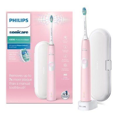 Електрическа четка за зъби Philips Sonicare ProtectiveClean Series 4300, HX6806/03 розова + кутия за путуване