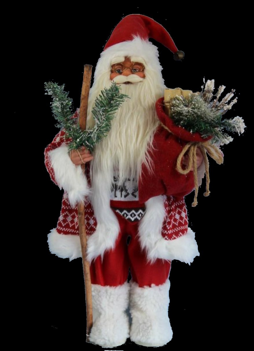 Фигура Дядо Коледа 30см, бяло-червен