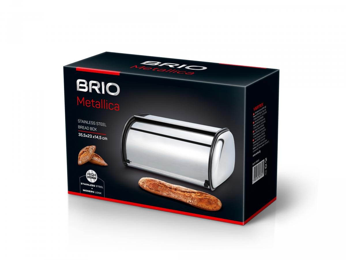 BRIO Metallica Кутия за хляб 35.5x23x14.5см | HomeMax | Oferta.bg