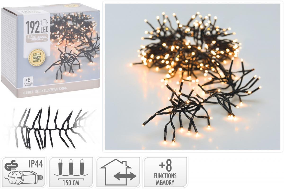 Светлинен клъстер 192 LED, топло-бяла светлина | HomeMax | Oferta.bg