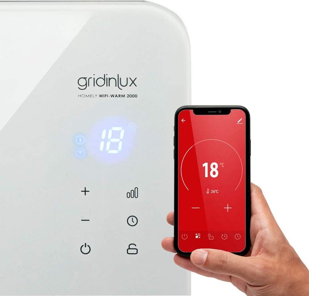 Смарт конвектор Gridinlux Homely WiFi 2000 W Smart WiFi печка отоплител