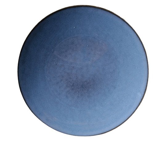 Порцеланова чиния плитка, тъмно синя 27 см. внос Португалия, преоценка 