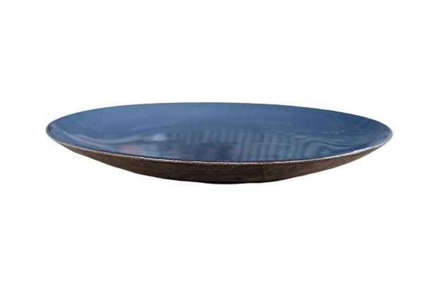 Порцеланова чиния плитка, тъмно синя 21 см.внос Португалия, преоценка