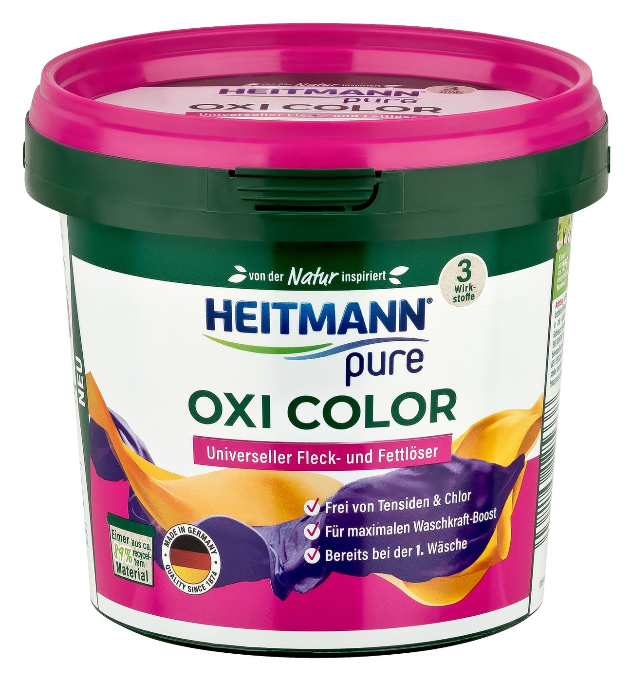 HEITMANN pure Прах против петна и мазнини, Oxi Color, 500 г