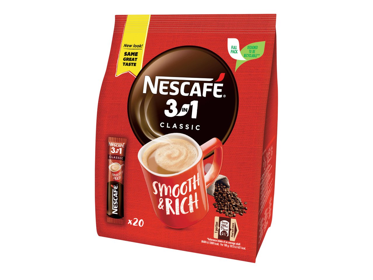 Nescafe 3 in 1 Classic Разтворимо кафе Лидл Oferta.bg