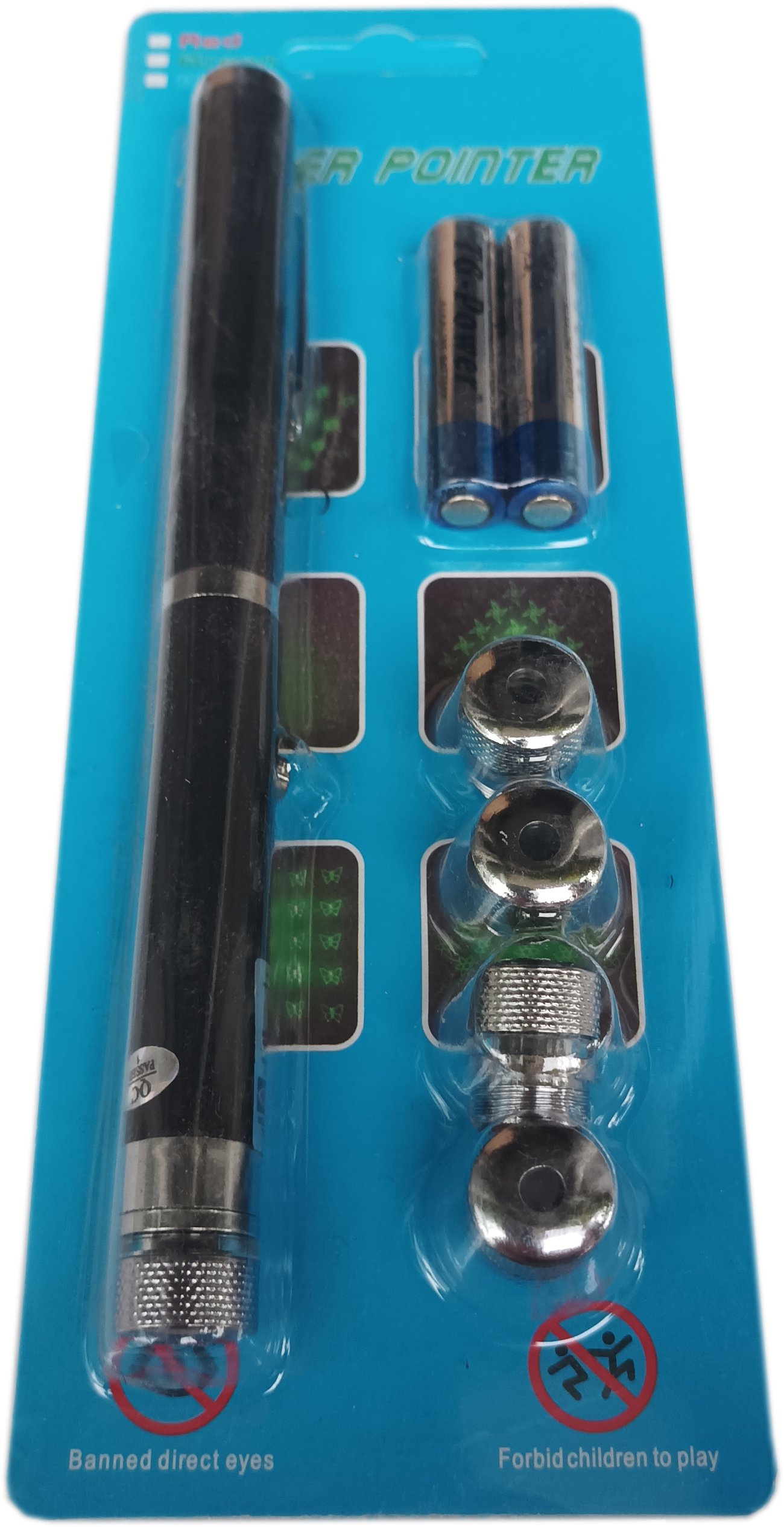 Лазер показалка, комплект с 5 приставки и батерии, мощен | Kristaltoys ...