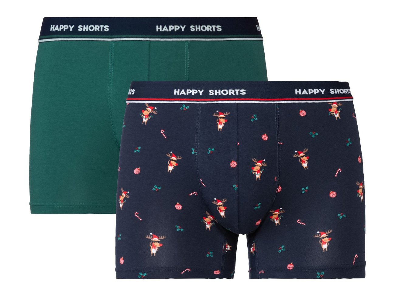 Happy Shorts Boxer Uomo In Cotone 100% - Vestibilità New Fit Con Motivi Divertenti (S-XXL)