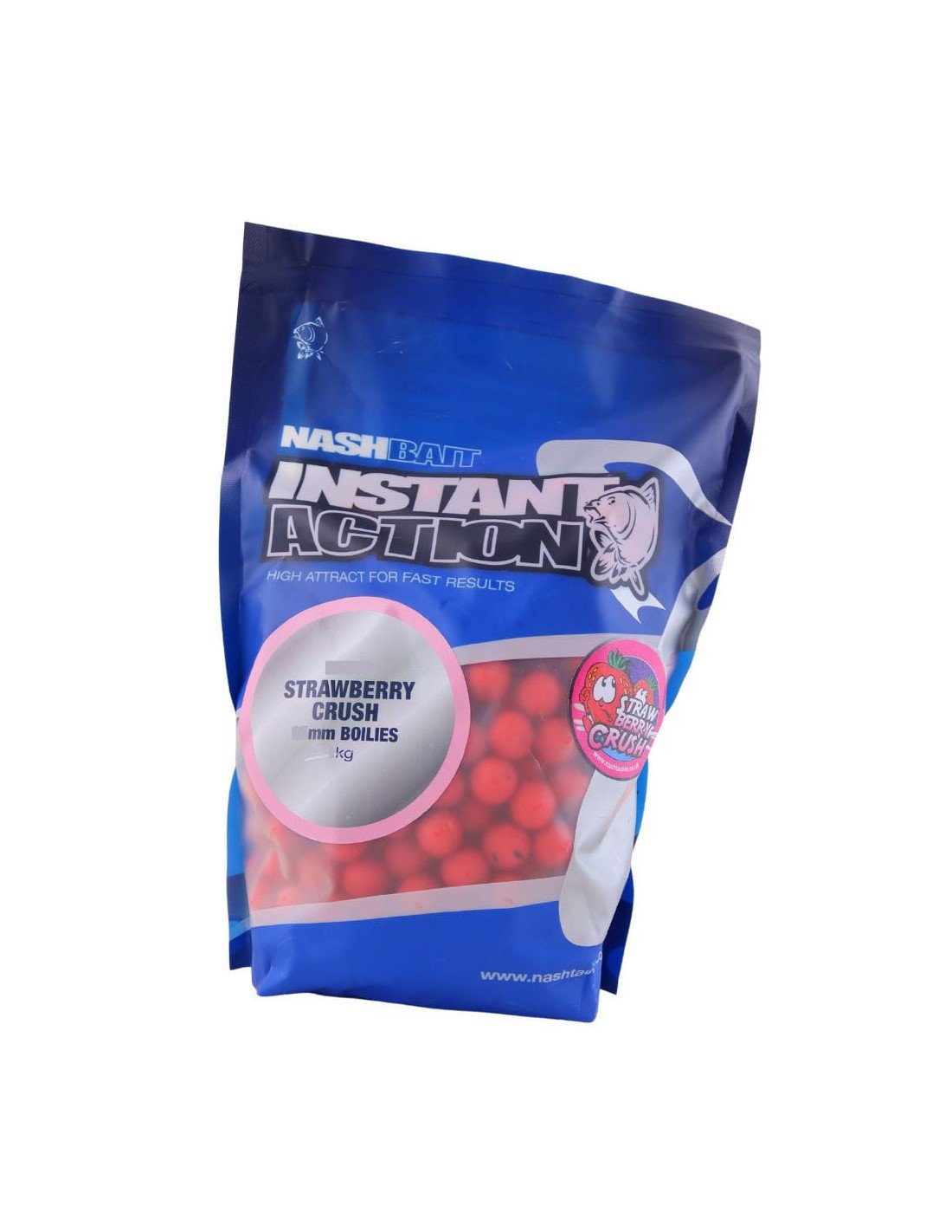 Nash Bait Strawberry Crush Boilies 1kg 15mm протеинови топчета