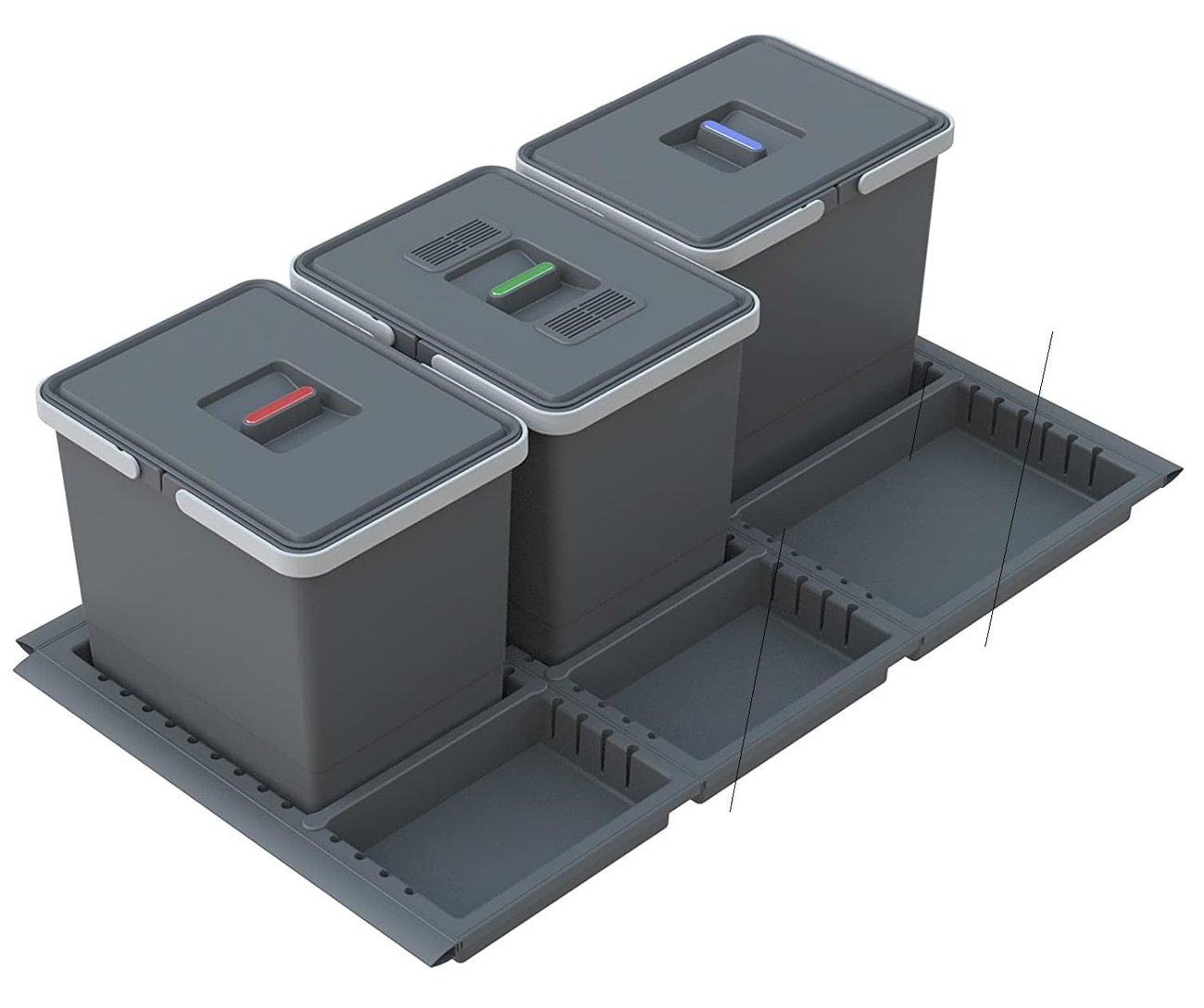 SO-TECH® Mülltrennsystem Abfallsammler Metropolis PTC22 05050 7F 12L Mit Deckel Abfallsystem Fuer Auszug Korpusbreite 50 Cm S012w0ae
